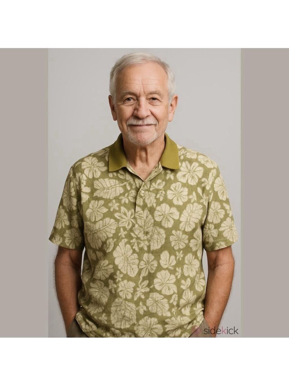 Covington Hawaiian Floral Polo Shirt Mens Size XL Green